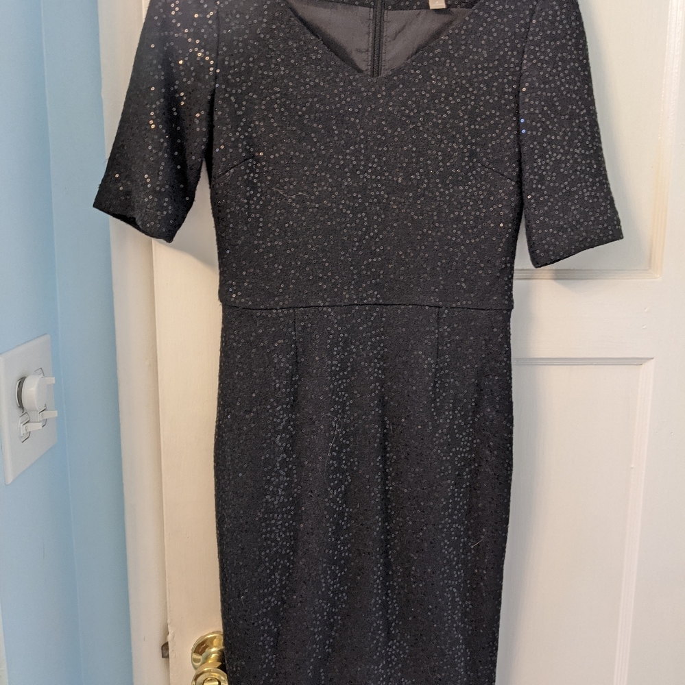 Black sequined banana republic dress size 4